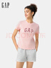 GAP女裝2025春季新款純棉發(fā)泡膠印logo短袖T恤常規(guī)休閑上衣727460 藍紫色 M (165/84A) 亞洲尺碼 曬單實拍圖