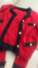 水云間本命年騏驥紅毛衣針織開(kāi)衫背心兩件套女小香風(fēng)短款外套小個(gè)子2025 酒紅 L 曬單實(shí)拍圖