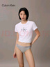 Calvin Klein內(nèi)衣女士三條裝ck本命年提花棉質(zhì)微彈比基尼三角內(nèi)褲女QP2349O MP1-太空黑/椰青灰/月光白 3條 L 尺碼偏大，建議拍小一碼 曬單實(shí)拍圖