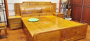 好木名作非國標金絲楠（學(xué)名：楠木）床 全實(shí)木床中式雙人床 大床臥室家具 【預約到廠(chǎng)】免費接送 曬單實(shí)拍圖