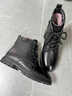 富貴鳥(niǎo)（FUGUINIAO）靴子女款2025年最新款馬丁靴女羊毛保暖真皮女士媽媽短靴女棉鞋冬 FG5022黑色[羊毛保暖] 37 曬單實(shí)拍圖