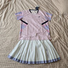 YONEX新款尤尼克斯羽毛球服運動(dòng)比賽服女款套裝上衣T恤短褲短裙 女款套裝-210065BCR-珍珠粉紅 XL 曬單實(shí)拍圖