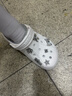 卡駱馳（CROCS）貝雅暖棉兒童洞洞鞋秋冬保暖棉鞋/207500/207501 白/淺灰-11H 35 (215mm) 曬單實(shí)拍圖