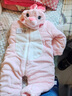 MICHLEY兒童冬季連體衣寶寶加厚棉衣嬰幼兒外出服可愛哈衣爬服保暖外套 粉色冬季夾棉連體衣 80cm 建議6-12個(gè)月 曬單實(shí)拍圖
