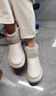 百麗踏雪地靴女加絨靴子棉鞋2025冬季新款鞋子防水防滑女款東北面包鞋冬 米白色 37 曬單實(shí)拍圖