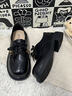 卓詩(shī)尼英倫風(fēng)小皮鞋女2026冬季新款串珠系帶樂(lè )福鞋深口女鞋布洛克單鞋女 黑色 37 曬單實(shí)拍圖