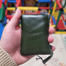 JLFGPJ復古真皮迷你零錢(qián)包男女純色頭層牛皮拉鏈小卡包鑰匙包簡(jiǎn)約硬幣包 軍綠色 曬單實(shí)拍圖