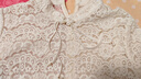 固執（OBSTINATE）2025夏季國風(fēng)女裝高端重工蕾絲小衫氣質(zhì)女士改良短袖蕾絲上衣9212 米白色 L 曬單實(shí)拍圖