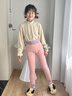 伊服酷姿冬季新款兒童保暖褲校服神器內搭中大童加厚女孩打底褲秋女童棉褲 粉色【親膚舒適  巨厚加絨】 2XL 【建議身高 155-160cm】 曬單實(shí)拍圖
