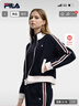FILA 斐樂(lè )官方女士針織長(cháng)袖外套2025冬新款休閑寬松拼色立領(lǐng)上衣 傳奇藍-NV S 160/80A/S 曬單實(shí)拍圖