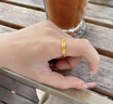 老鳳祥黃金戒指男女款足金麥穗戒指素圈活口七夕情人節(jié)禮物送女友老婆 麥穗戒指約2g+品牌禮盒 曬單實(shí)拍圖