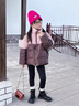 G.DUCKKIDS小黃鴨童裝女童羽絨服冬裝兒童外套女大童白鴨絨短款女大童面包服 粉色 150 尺碼11~12歲【140-150cm】cm 曬單實(shí)拍圖