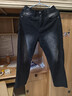頂峰保羅（Dingfengbaoluo）美式牛仔褲男秋季高街直筒寬松潮牌男生闊腿長(cháng)褲DFS05黑灰M 曬單實(shí)拍圖