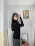 貓人【德絨羊毛】2025年新款中高領(lǐng)打底衫女修身內搭顯瘦長(cháng)袖保暖上衣 曬單實(shí)拍圖