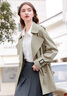 百圖betu女裝春季新款風(fēng)衣英倫風(fēng)中長(cháng)款遮肉顯瘦風(fēng)衣女2401T48 淺卡其綠 S 曬單實(shí)拍圖