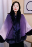 針織衫冬季毛領(lǐng)開(kāi)衫外套女時(shí)尚洋氣高檔上衣秋冬外搭毛衣斗篷披肩 紫羅蘭 L 建議體重115-130斤 曬單實(shí)拍圖