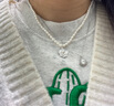 中國黃金山茶花天然淡水珍珠項鏈女純銀吊墜新年情人節禮物送女友老婆生日 山茶花珍珠項鏈 曬單實(shí)拍圖