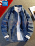 真維斯2026年春秋季新款日系格子牛仔襯衣休閑工裝上衣寬松長(cháng)袖襯衫外套 1XM21/G650藍色 3XL 曬單實(shí)拍圖