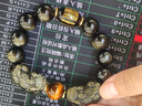 石玥珠寶14mm金沙天然黑曜石手串本命年蛇年虎眼石貔貅水晶手鏈男女士款 曬單實(shí)拍圖