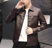 皮爾卡丹（pierre cardin）真皮皮衣男春秋新款休閑男裝韓版機車(chē)潮流皮夾克加絨保暖翻領(lǐng)外套 咖啡色8902【春秋款】 XL 120-140斤 曬單實(shí)拍圖