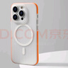 猩球衛士高級感防指紋適用Apple/蘋(píng)果iPhone16Pro磁吸瓦楞手機殼超薄行李箱條紋保護套磨砂MagSafe外殼橙 曬單實(shí)拍圖