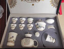 茇舍窯冰種素燒玉瓷茶具中式整套高檔送禮品輕奢茶壺陶瓷茶杯功夫泡茶 千里江山蓋碗+西施壺套組12頭 曬單實(shí)拍圖