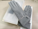 法派德絨手套女士春秋戶(hù)外騎行開(kāi)車(chē)韓版可愛(ài)加絨冬季保暖手套 灰色 曬單實(shí)拍圖