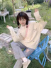 鳳蝶兒秋季針織衫女裝2025秋冬季新款日系可愛(ài)毛衣女學(xué)生針織外套上衣女 白色溫柔加厚針織衫 均碼 曬單實(shí)拍圖