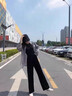 益生君品牌金絲絨闊腿褲女2025新款秋冬加絨高腰直筒褲大碼小個(gè)子拖地褲 加絨黑色常規款 M 曬單實(shí)拍圖