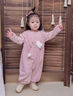 G.DUCKKIDS小黃鴨女童背帶褲套裝秋裝新款寶寶連體衣服t恤兩件套春秋外出 兔子新款粉色套裝 90 曬單實(shí)拍圖