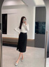 高級感毛呢半身裙女2025新款秋冬季百搭時(shí)尚直筒裙呢子a字包臀裙 灰色 M (27) 曬單實(shí)拍圖