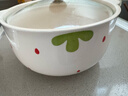奶fufu泡面碗家用帶蓋大容量釉下彩可愛雙耳碗加厚學生宿舍專用碗 淺粉草莓6.5英寸泡面碗1個-帶蓋 曬單實拍圖