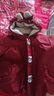 G.duck小黃鴨女童加絨外套秋冬季新款兒童加厚派克服中小童女寶寶衣服裝 酒紅色 90 尺碼1~2歲【 80-90cm】cm 曬單實(shí)拍圖