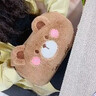 幾素2025新款熱水袋充電式暖水袋可插手女敷肚子被窩防爆暖手寶 棕色小熊【電熱水袋+雙插手兔毛絨套】搶 曬單實(shí)拍圖