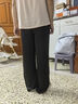 Olrain歐芮兒百配黑色抽繩直筒休閑褲女夏季2025新款顯瘦垂感褲子 黑色 M 160/68A/M 曬單實(shí)拍圖