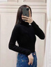 婉扣（WANKOU）半高領(lǐng)羊絨衫女秋冬新款加厚100%山羊絨毛衣打底修身保暖羊絨上衣 黑色（升級禮盒包裝） L 【105-115斤】 曬單實(shí)拍圖
