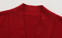 恒源祥v領(lǐng)羊毛針織開(kāi)衫女2025新款春秋外搭披肩小個(gè)子高腰紅色毛衣外套 安哥拉紅色 S 建議80-94斤 曬單實(shí)拍圖