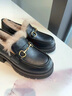 ZHR棉鞋女增高英倫皮鞋加絨加厚粗跟樂(lè )福鞋百搭厚底單鞋AY308A黑色37 曬單實(shí)拍圖