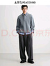 太平鳥(niǎo)男裝 休閑毛衣2025秋季新款寬松純色polo領(lǐng)毛衣休閑毛衫男# 深灰 第一批 L 曬單實(shí)拍圖