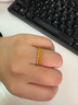 周六福新年禮物  黃金戒指女款5G足金鏤空珠邊指環(huán) 計價(jià)T 16號-2.05g 曬單實(shí)拍圖