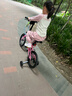 書(shū)比（sooibe）伸縮跨齡折疊兒童自行車(chē)3歲-16周歲男孩女孩折疊輔助輪學(xué)生車(chē)005 16寸【005公主粉】輔輪可站人 曬單實(shí)拍圖