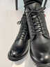富貴鳥(niǎo)（FUGUINIAO）馬丁靴女冬季棉鞋女短靴粗跟英倫真皮羊毛保暖青中年棉靴子女皮鞋 FG5021黑色[羊毛保暖] 40 曬單實(shí)拍圖