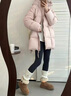 可茵（Keyin）羽絨棉服女2025年冬季新款韓版寬松面包服中長(cháng)款連帽棉衣外套女 淺藍色 M 曬單實(shí)拍圖