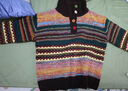 三彩2025冬季新款條紋提花針織衫寬松長(cháng)袖立領(lǐng)復古套頭毛衫M 橘粉色條紋預售[付款15天內]發(fā) S 155/80A 曬單實(shí)拍圖