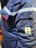 耐帝冬季防靜電工作服加厚勞保服中石化石油加油站中長(cháng)款棉大衣防寒服 【棉衣】-藏藍色/S2203款（網(wǎng)格防靜電） L (170) 曬單實(shí)拍圖