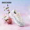 斯凱奇（Skechers）秋季女子黑白拼色老爹鞋休閑高回彈運動(dòng)鞋蕾絲跑步熊貓鞋149792 白色/長(cháng)春花色/WPW 36.5 曬單實(shí)拍圖