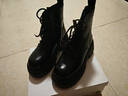 百麗（Belle）千層靴時(shí)尚復古馬丁靴女增高厚底短靴B2303DZ4預售 黑色-絨里 36 (230mm) 曬單實(shí)拍圖