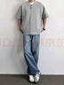 SWAMP AREA美式復古水洗藍色男春秋牛仔褲寬松直筒休閑長(cháng)褲潮流K1837中藍L 曬單實(shí)拍圖
