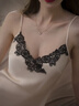 拉夏貝爾（La Chapelle）睡衣女士性感吊帶春秋冰絲吊帶睡裙短袖睡袍蕾絲睡衣裙套裝家居服 曬單實(shí)拍圖