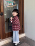 G.DUCKKIDS小黃鴨童裝女童襯衫春秋款2025新款兒童上衣洋氣格子襯衣寶寶秋裝 外套 140 建議9~10歲【130-140cm】cm 曬單實(shí)拍圖